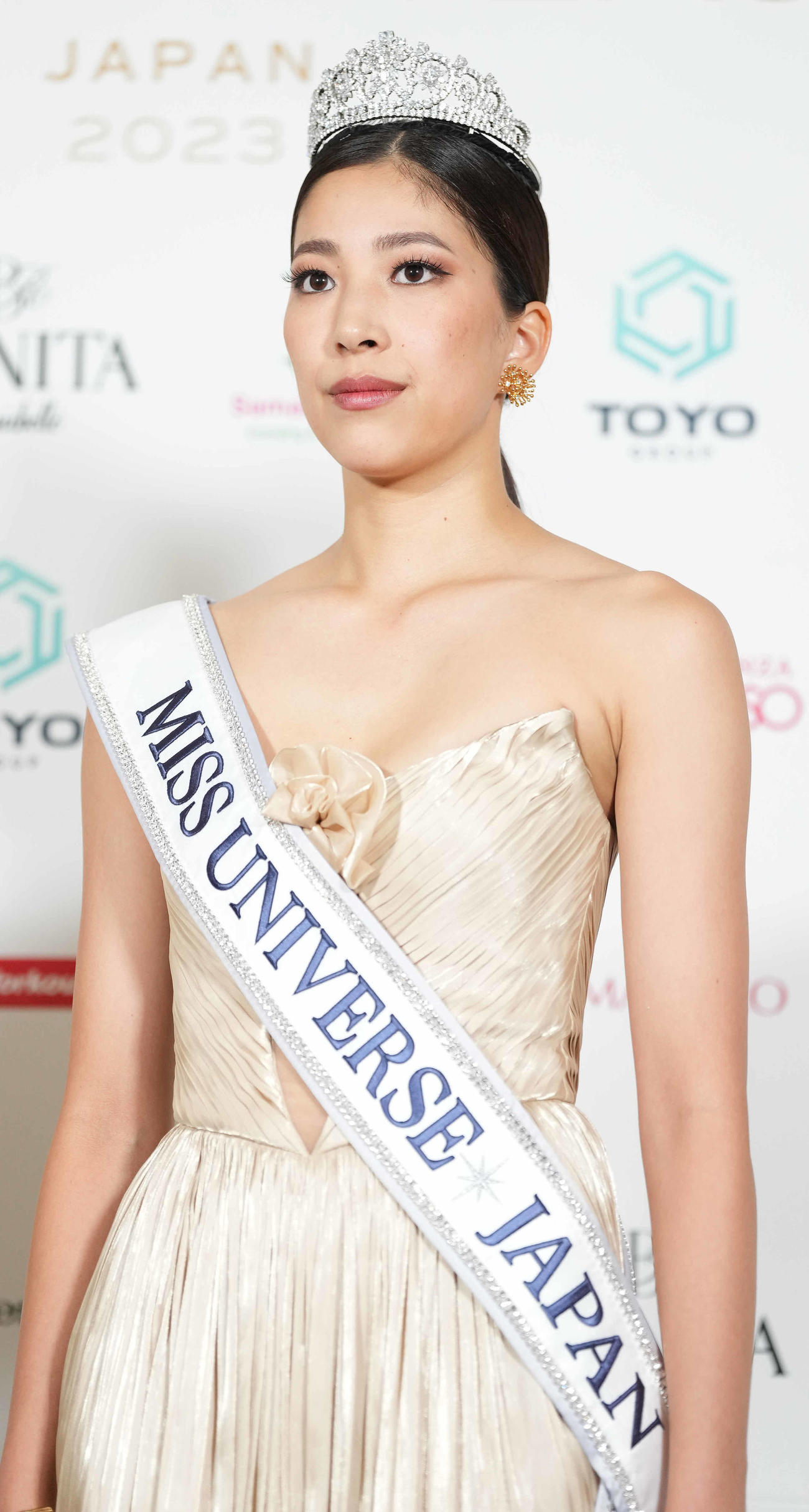 23年ミス・ユニバース日本代表に選ばれた宮崎莉緒さん（2023年8月30日撮影）
