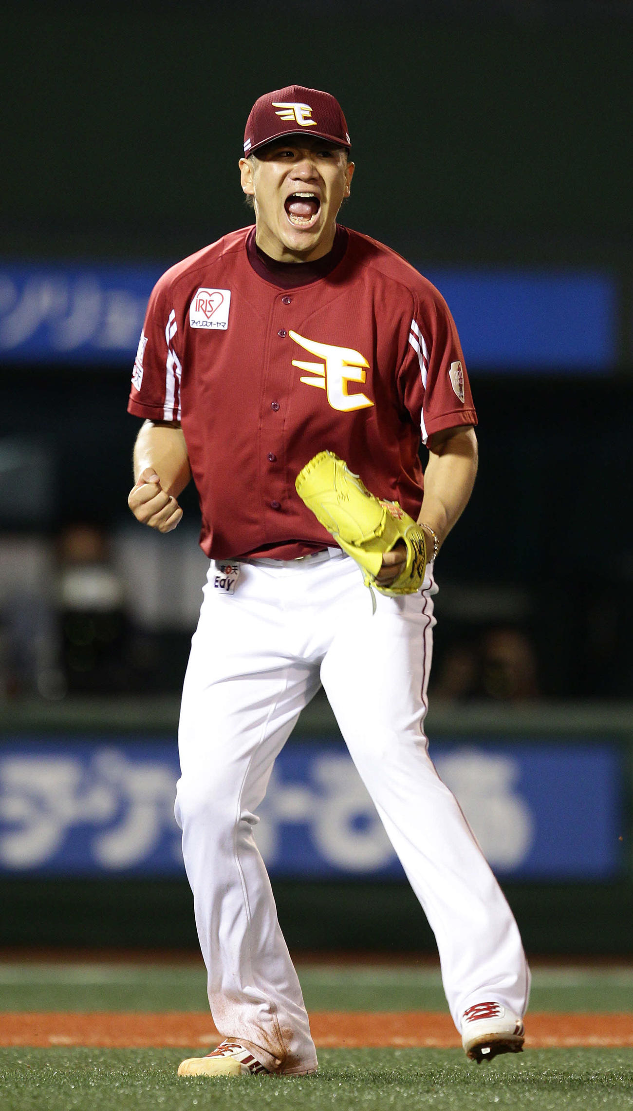 ガッツポーズの田中将大（2012年6月29日撮影）
