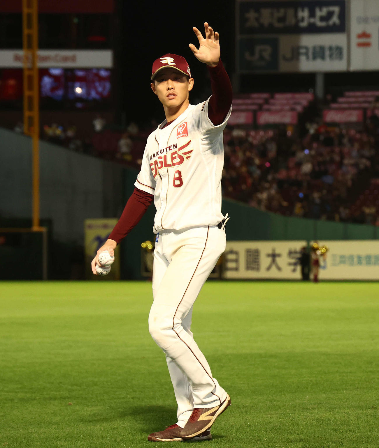 楽天辰己涼介（2024年10月9日撮影）