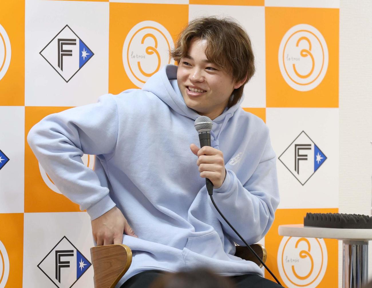 トークショーで笑顔の日本ハム田宮（撮影・黒川智章）