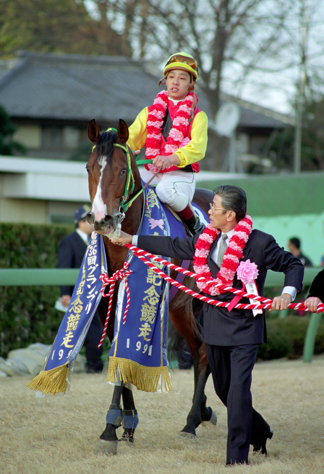 91年、有馬記念を制したダイユウサクと熊沢騎手