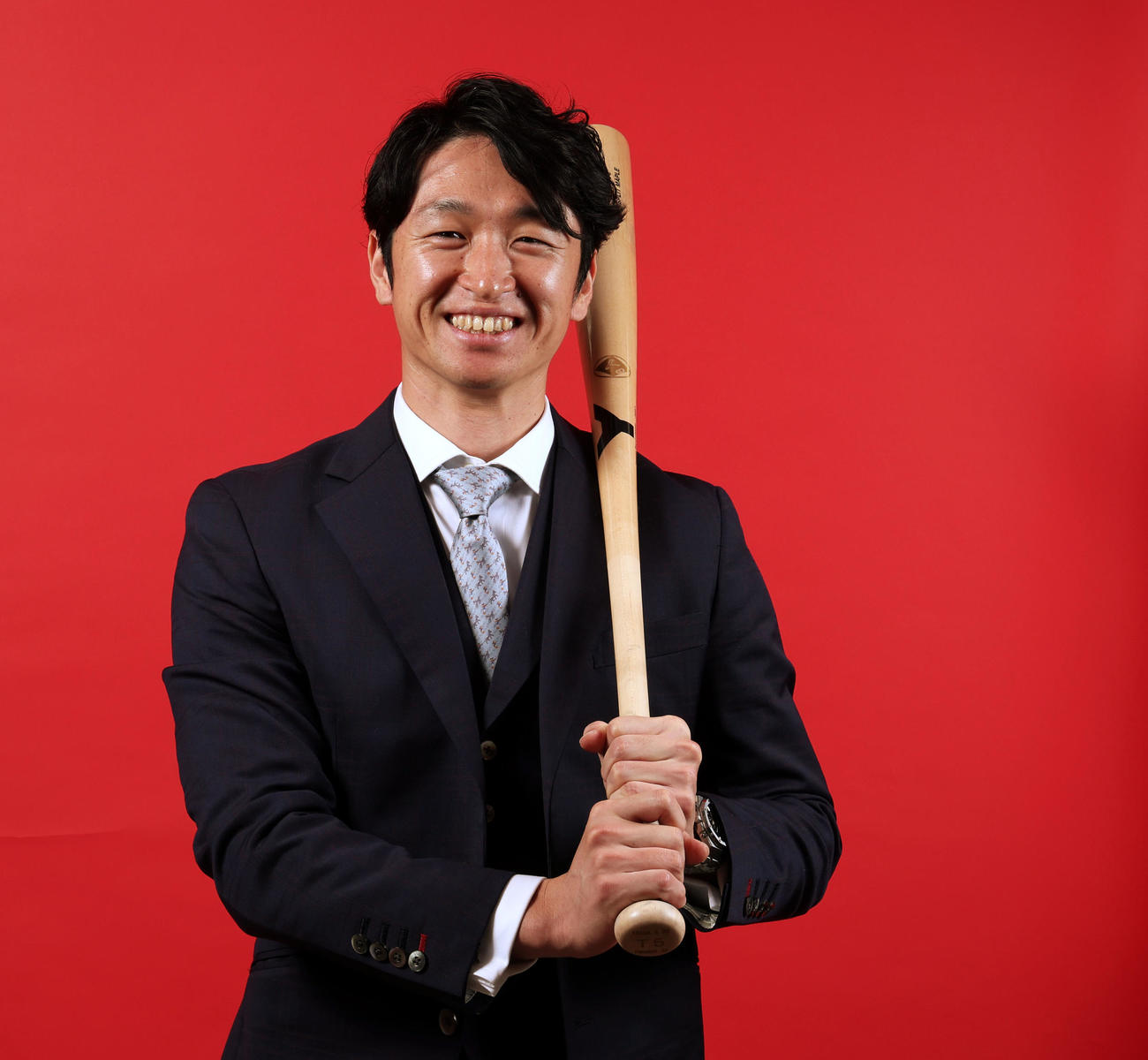 今季の意気込みなどを語った近本（撮影・加藤哉）