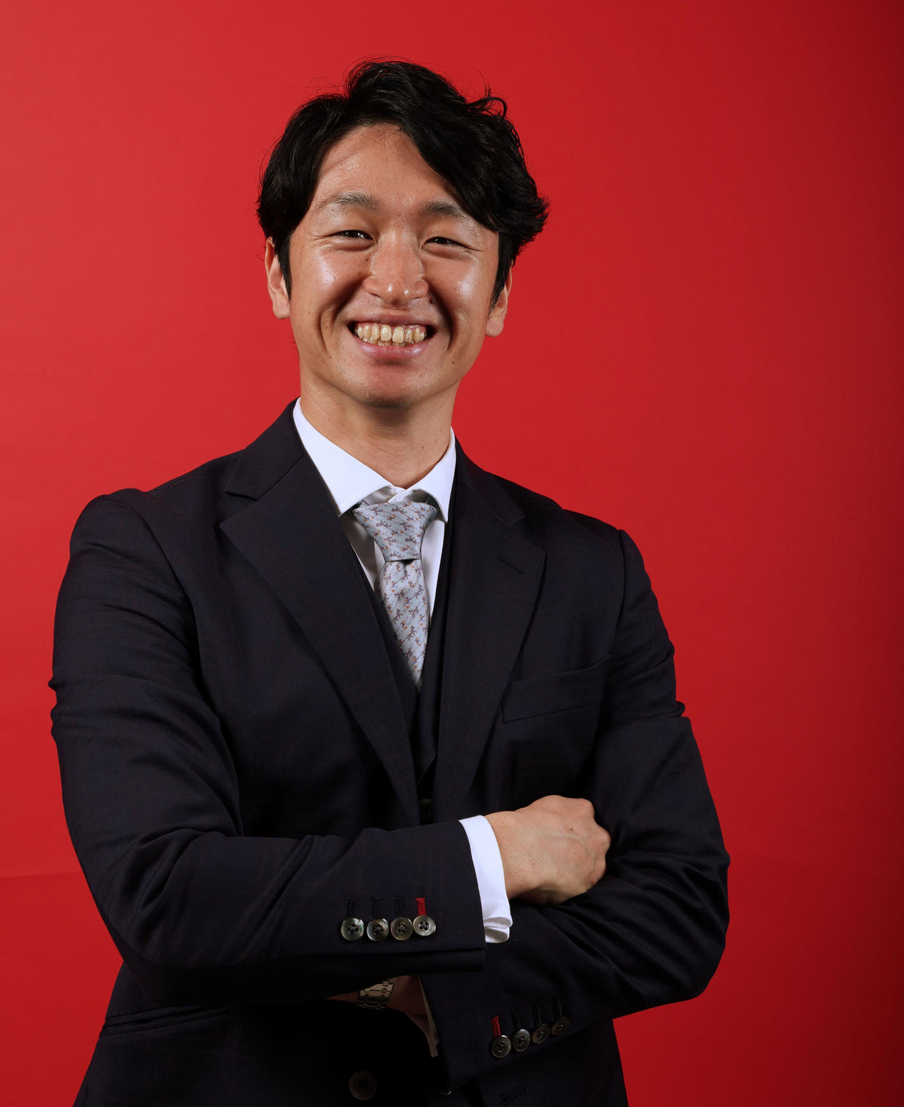 今季の意気込みなどを語った近本（撮影・加藤哉）