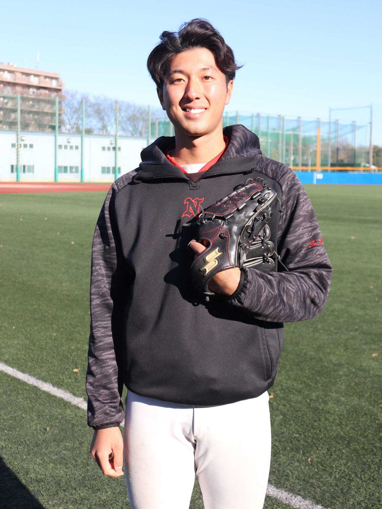 来年は日本一を目指したい、と意気込む日大　市川（撮影・保坂淑子）