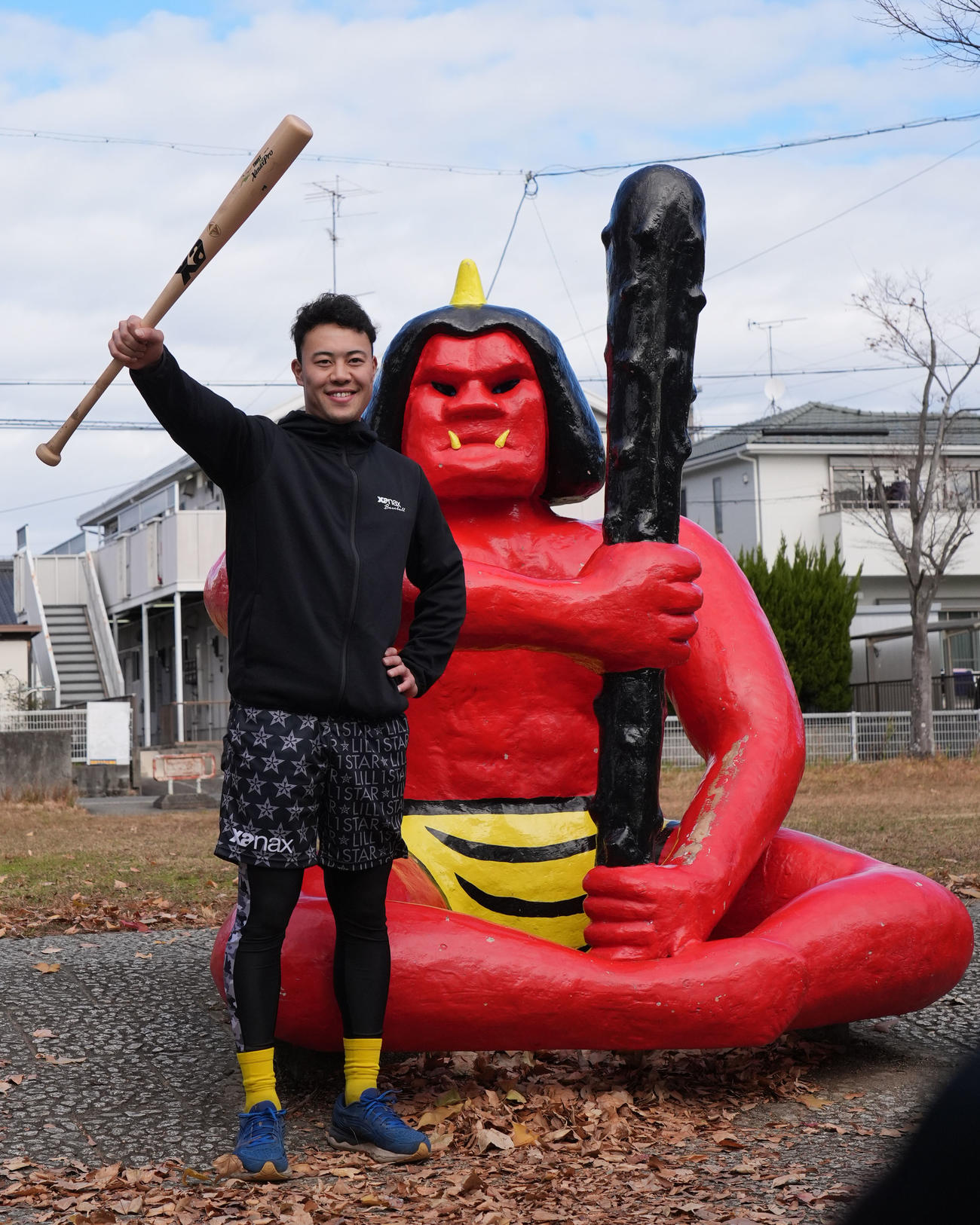 鬼ケ島伝説が残る愛知県春日井市から飛躍を誓う佐野（撮影・森本幸一）