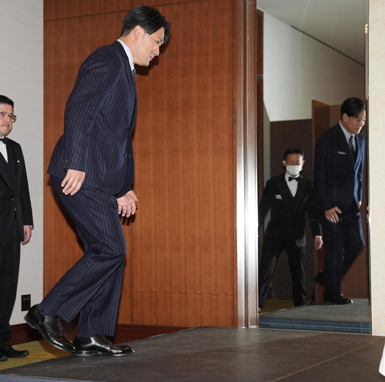 入団会見に登壇した巨人田中将（撮影・鈴木みどり）