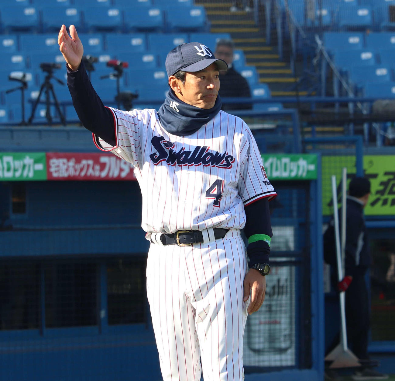 ヤクルトジュニア対中日ジュニア　5回コールドで勝利したヤクルト・度会（撮影・佐瀬百合子）