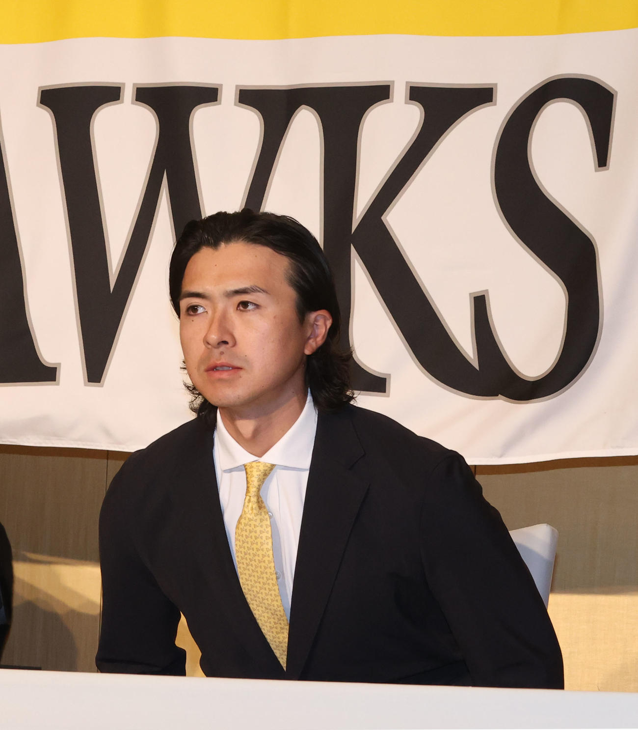 入団会見を行った上沢（撮影・梅根麻紀）