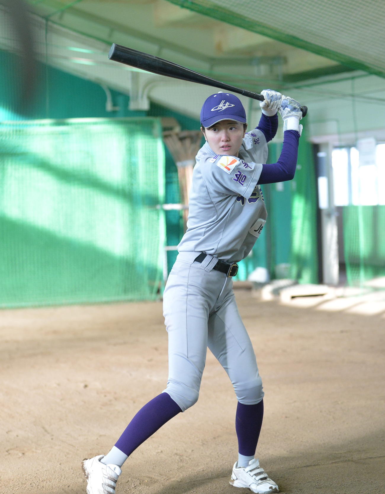 トスバッティングをする花巻東・佐々木秋（撮影・浜本神威）