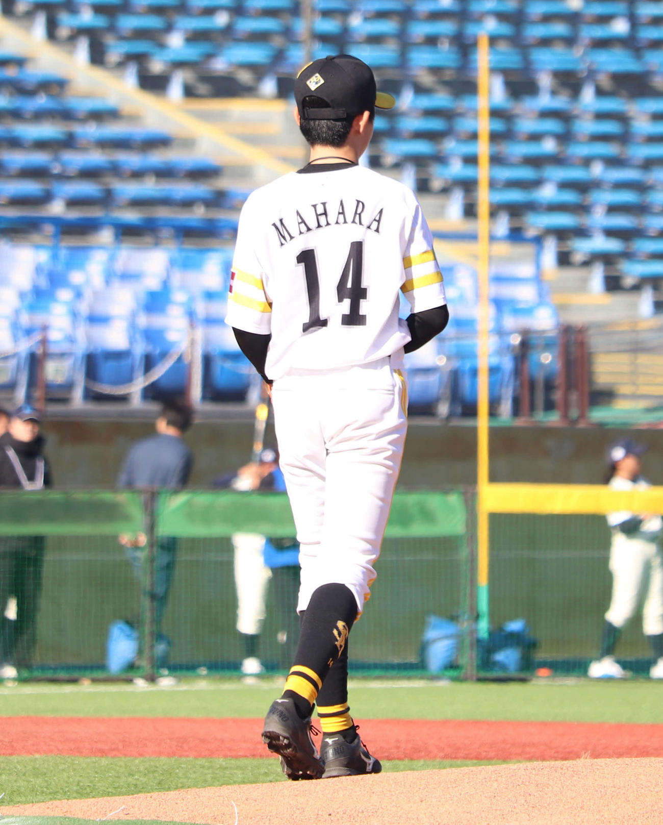 広島ジュニア対ソフトバンクジュニア準決勝　2番手でマウンドに上がった馬原（撮影・佐瀬百合子）
