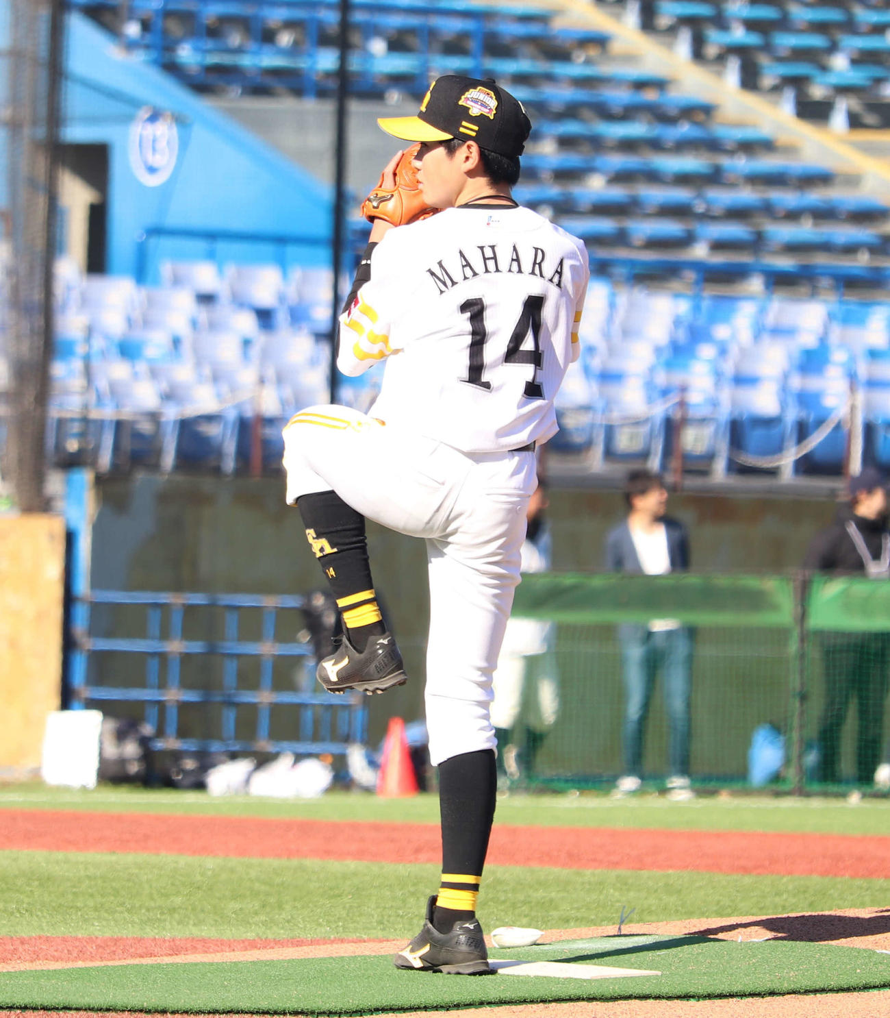 広島ジュニア対ソフトバンクジュニア準決勝　2番手でマウンドに上がった馬原（撮影・佐瀬百合子）