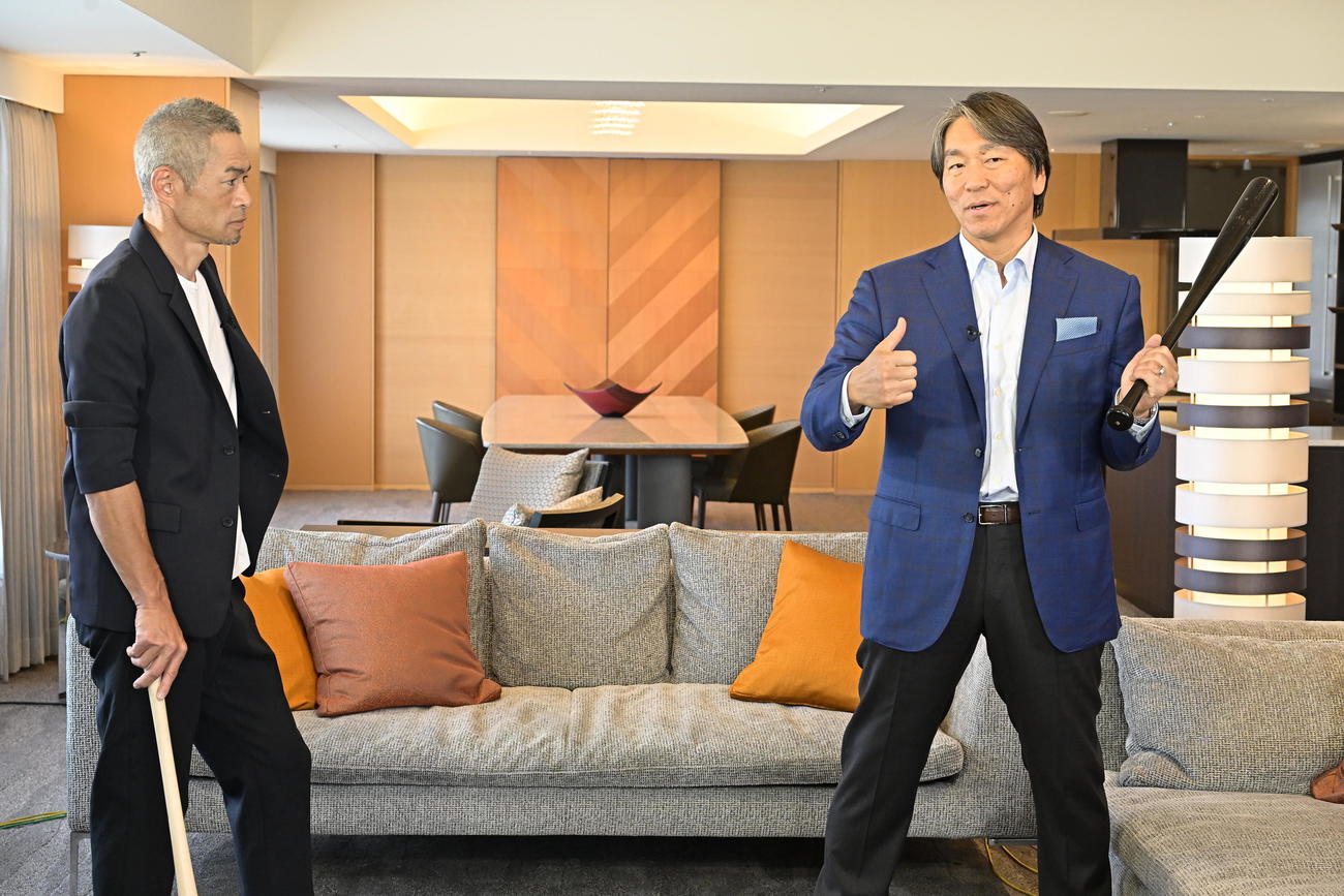 BS－TBS特別番組で対談したイチロー氏（左）と松井氏（右）（（C）MBS／TBS）