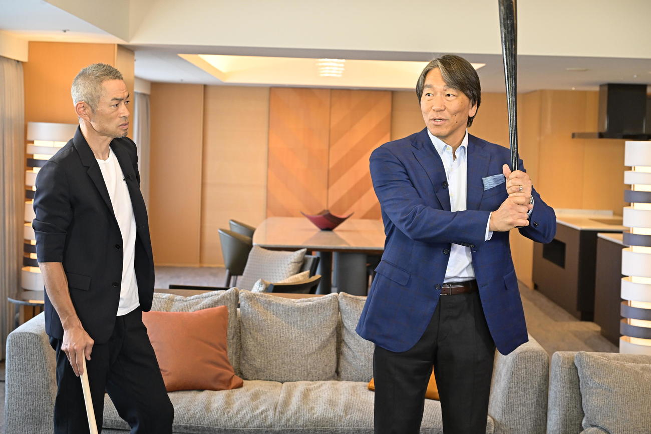 BS－TBS特別番組で対談したイチロー氏（左）と松井氏（右）（（C）MBS／TBS）