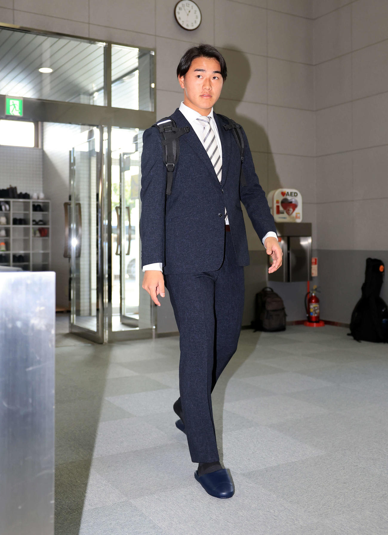 千葉ロッテマリーンズ寮に入寮した西川（撮影・浅見桂子）