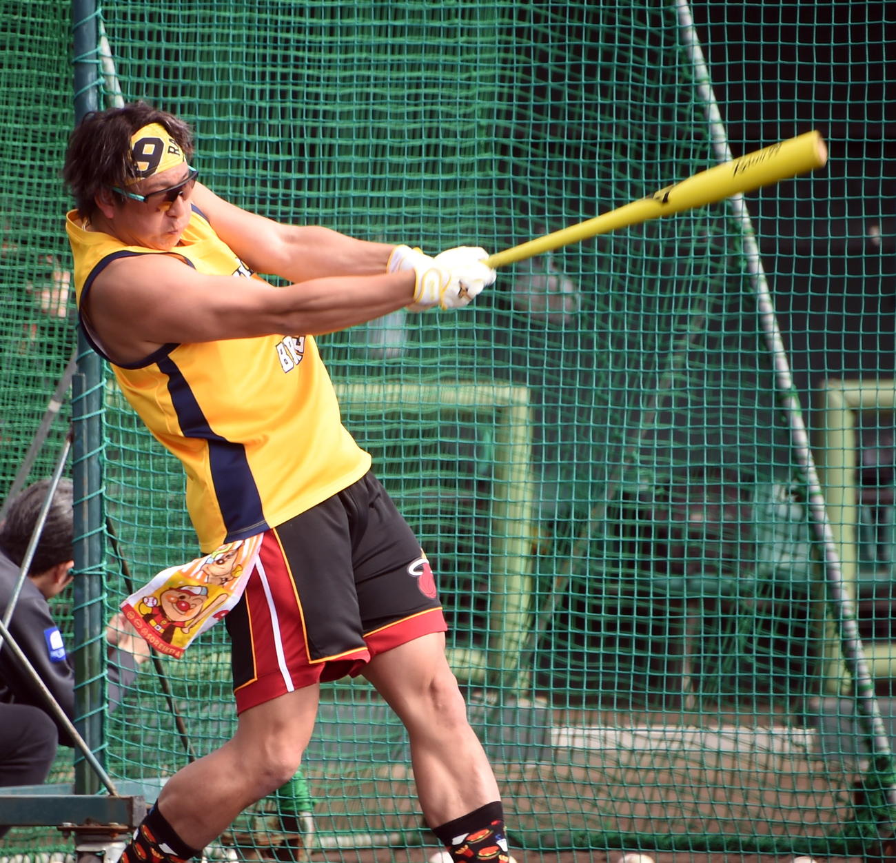 フリー打撃を行うオリックス杉本（撮影・山田愛斗）
