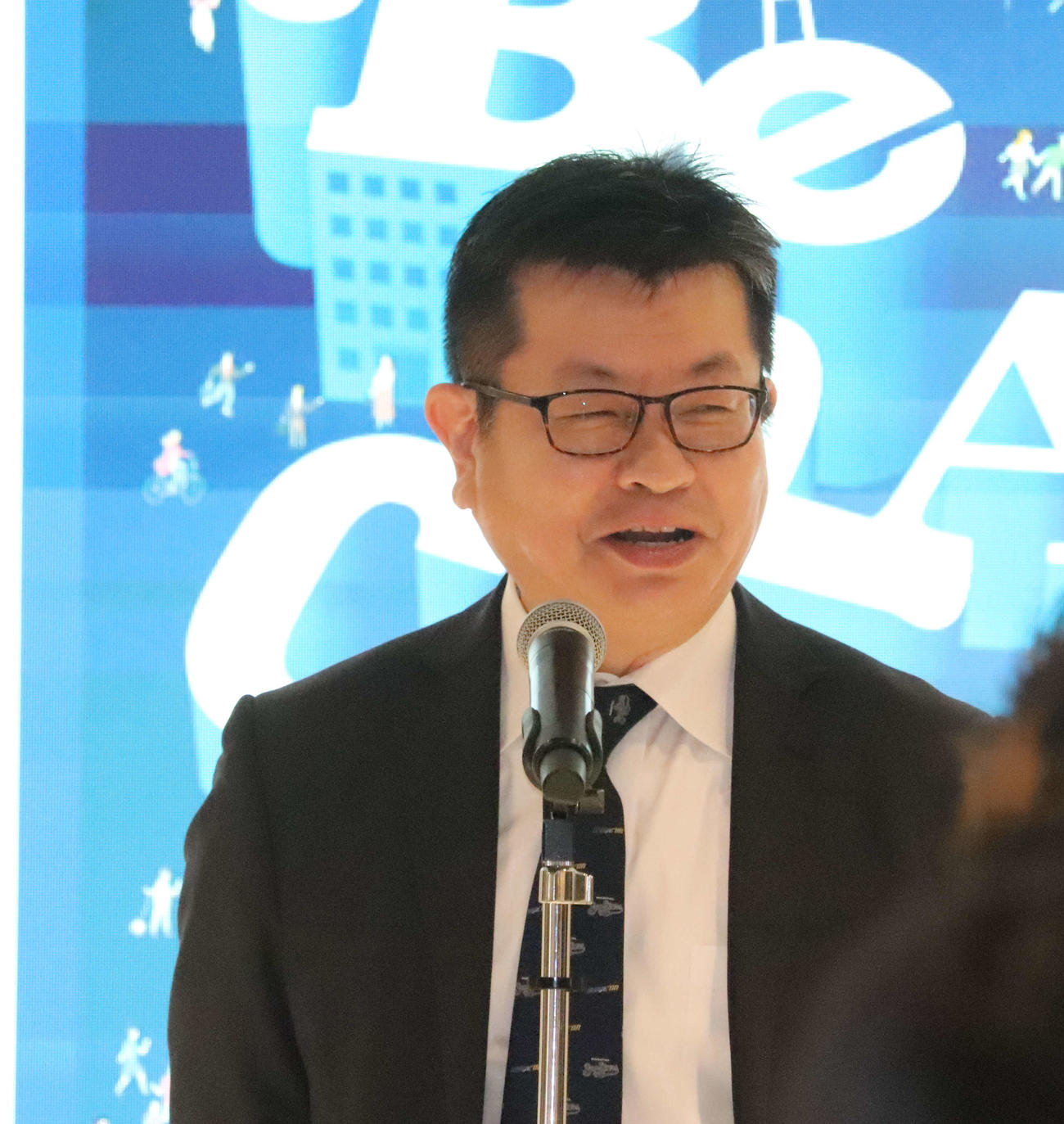 DeNAの年始全社シェア会であいさつした横浜スタジアムの藤井社長（撮影・小早川宗一郎）