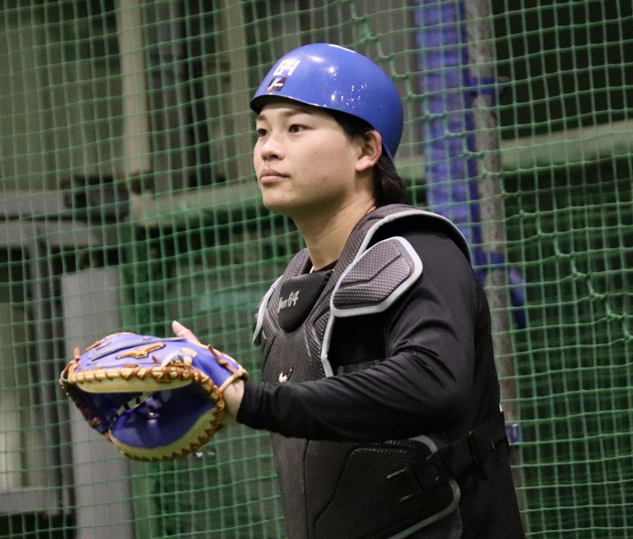 千葉・鎌ヶ谷で自主トレを行った日本ハム田宮（撮影・黒須亮）
