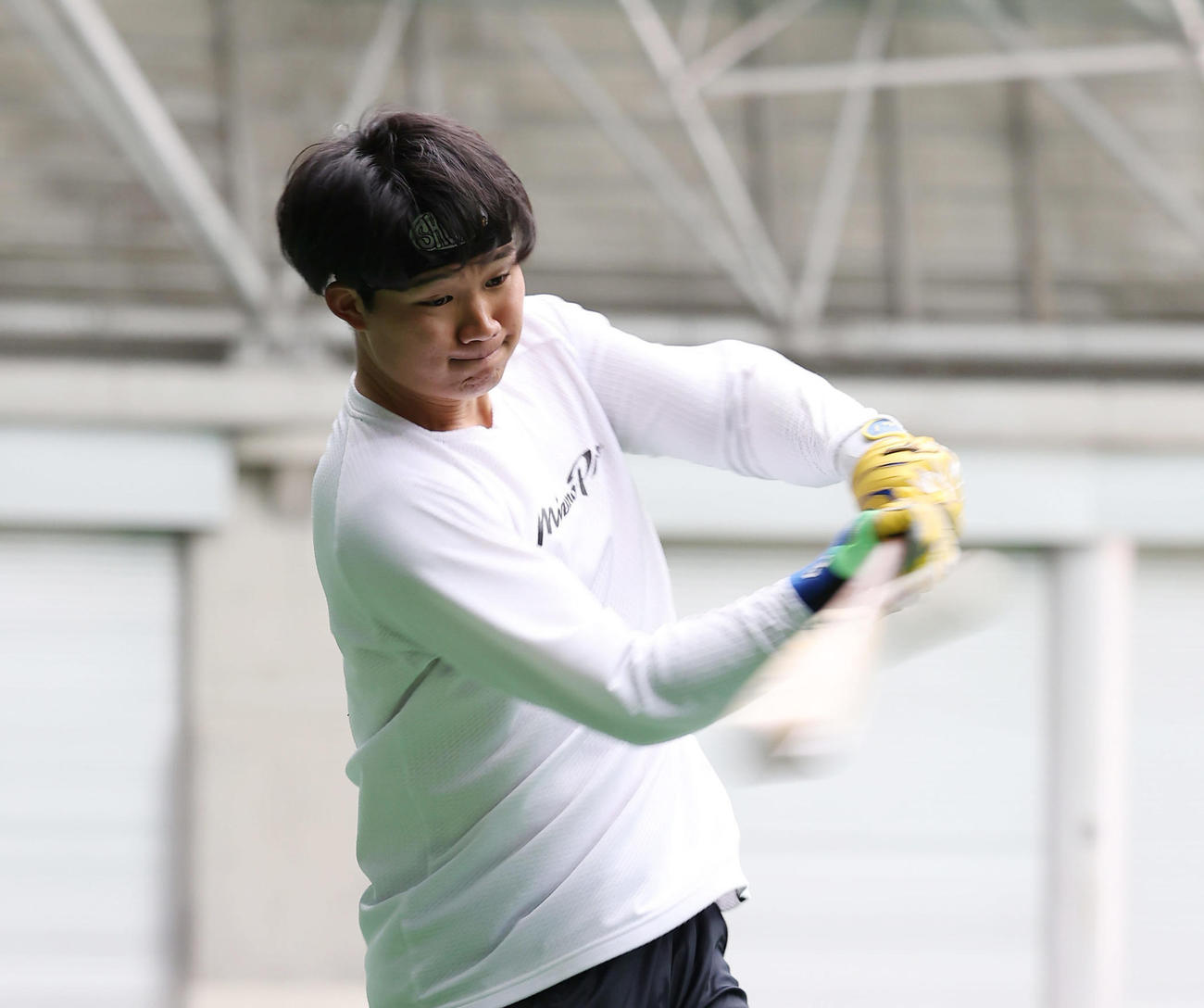 打撃練習を行う阪神森下翔太（2025年撮影）
