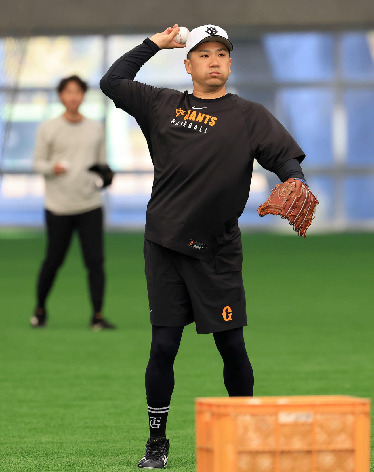 キャッチボールする巨人田中将（撮影・浅見桂子）