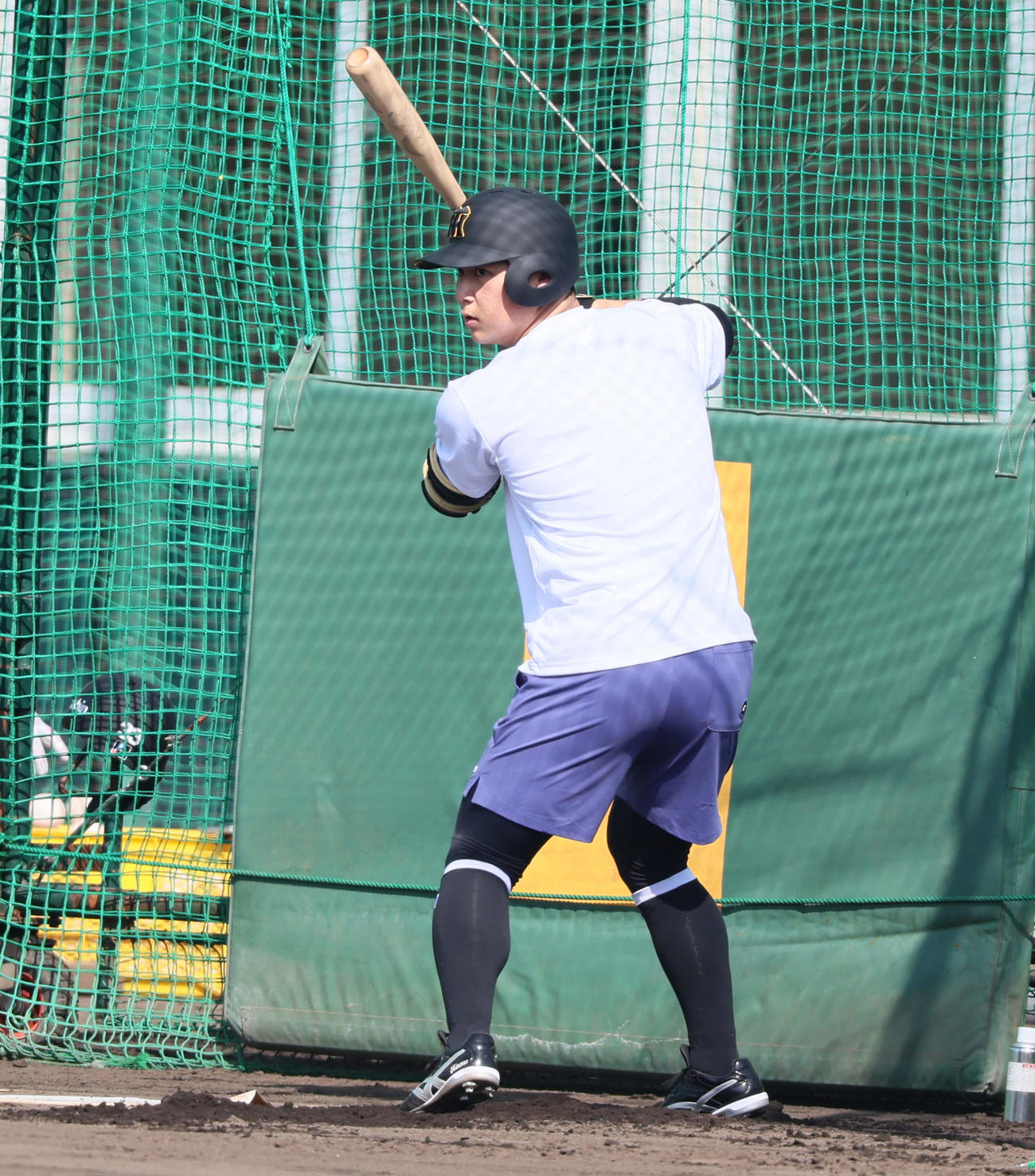 井坪の打撃フォーム（撮影・加藤哉）