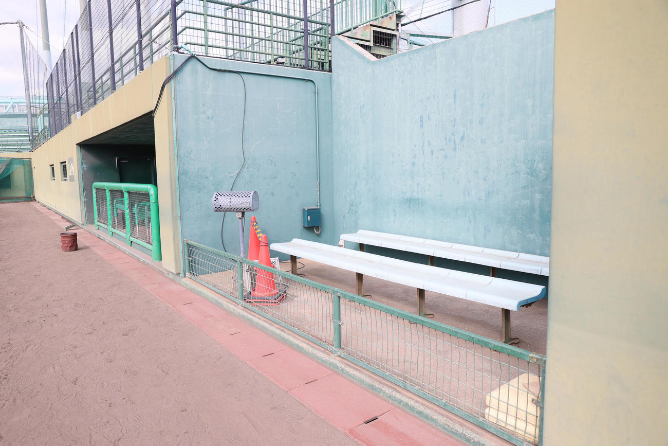 鳴尾浜球場の阪神三塁側カメラ席（撮影・上山淳一）＝2025年1月30日、鳴尾浜球場
