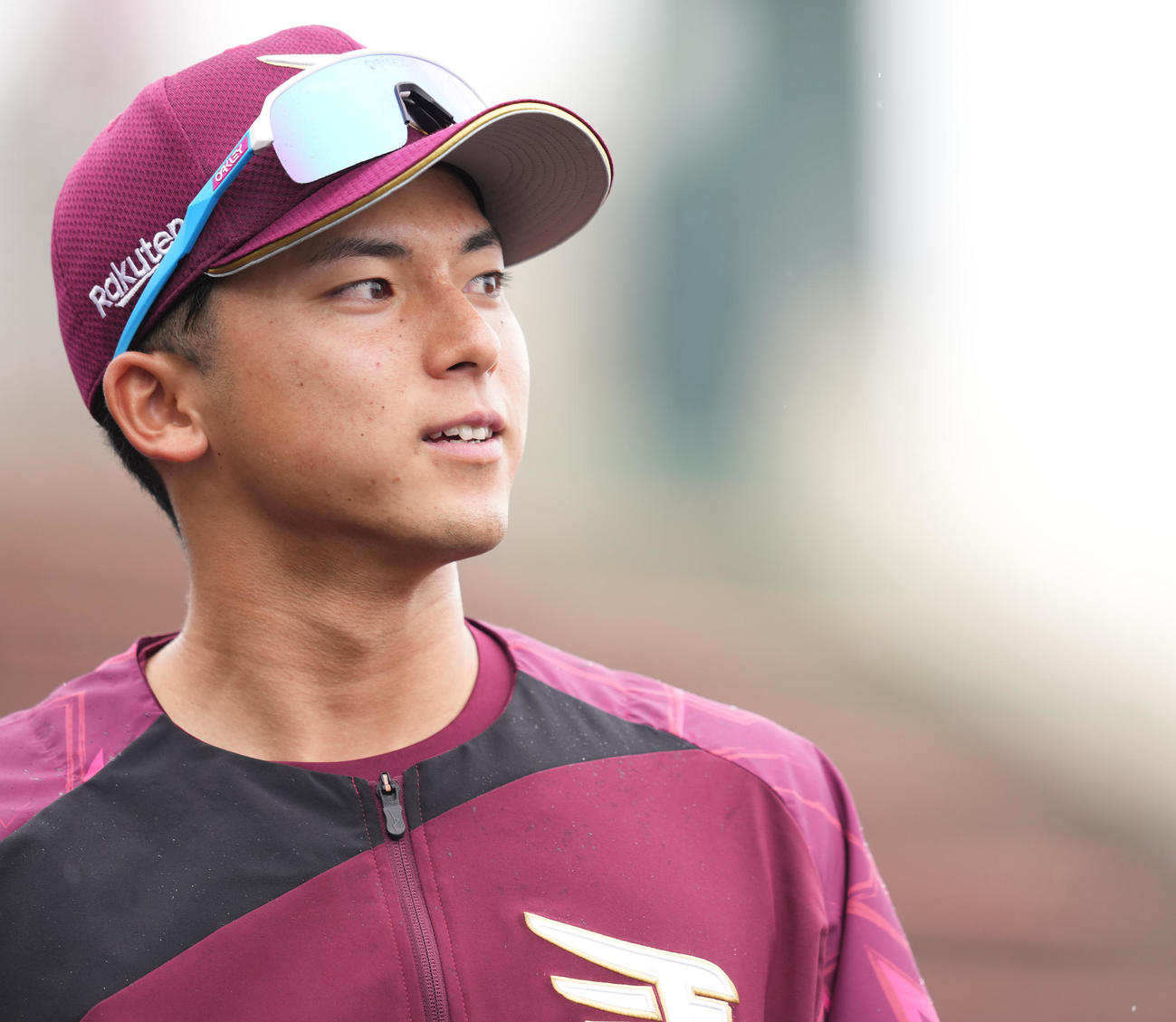 練習で汗を流す楽天宗山（撮影・鈴木みどり）