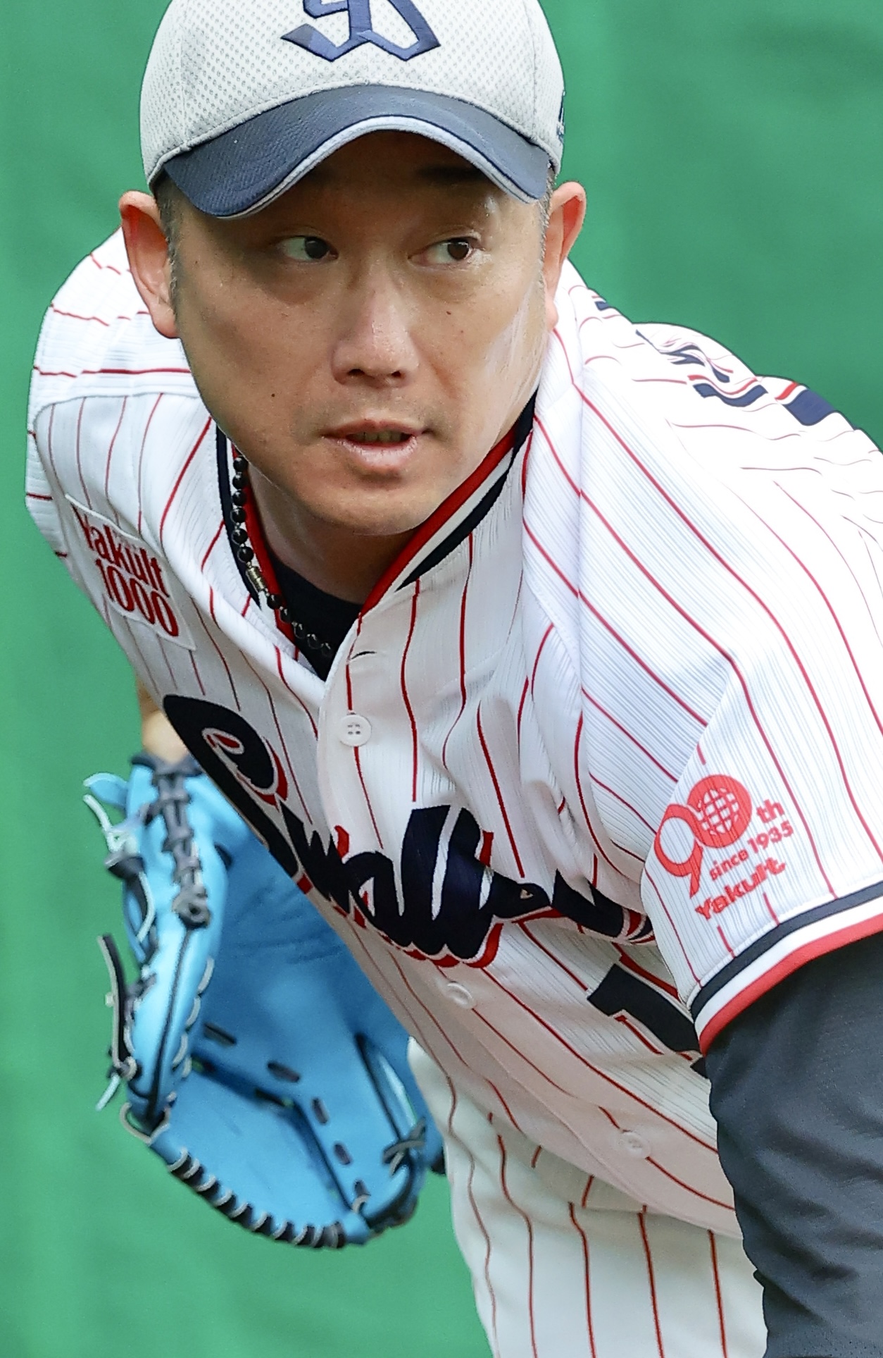 ブルペン投球するヤクルト石川（撮影・河田真司）