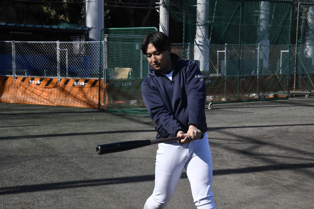 慶大野球部の練習に合流した清原和博氏次男の清原勝児（撮影・平山連）