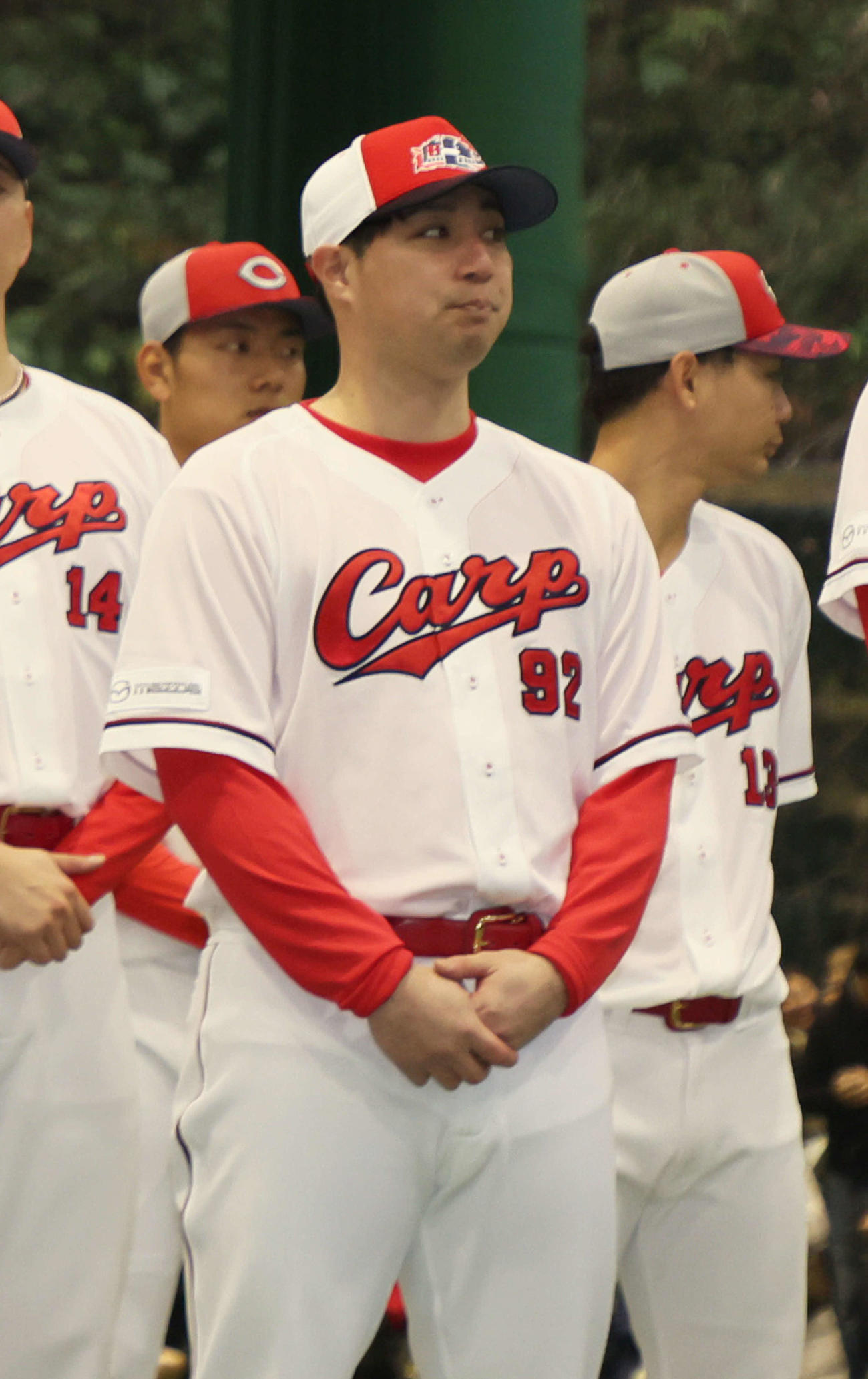 広島野村コーチ（撮影・加藤孝規）