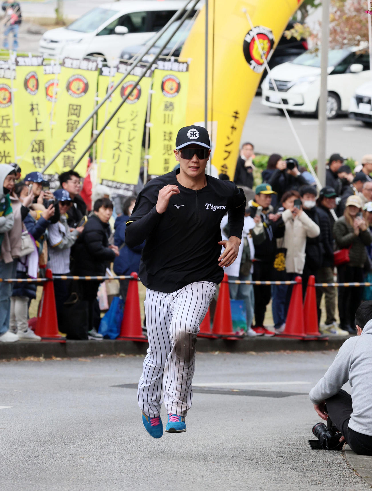坂道ダッシュする山田（撮影・加藤哉）