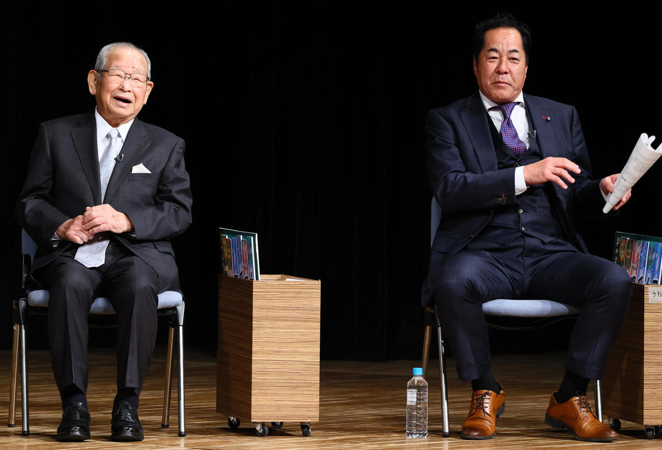 吉田義男氏（左）中西清起氏（2024年3月撮影）
