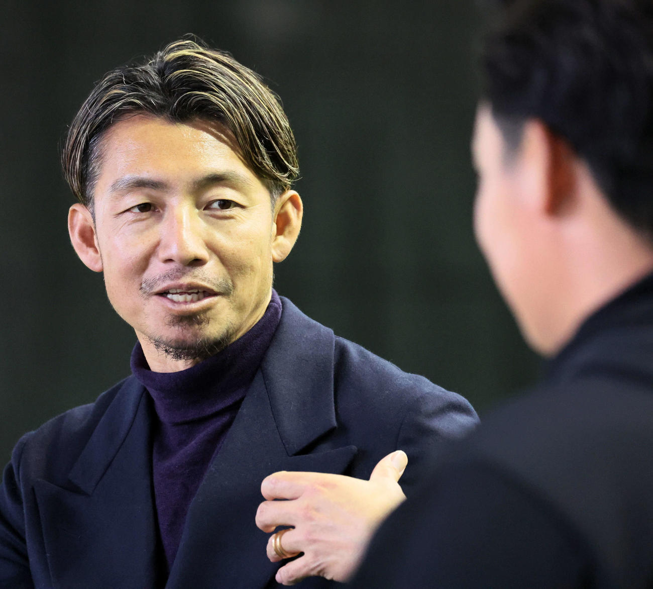 阪神大山と対談する鳥谷敬氏（撮影・加藤哉）