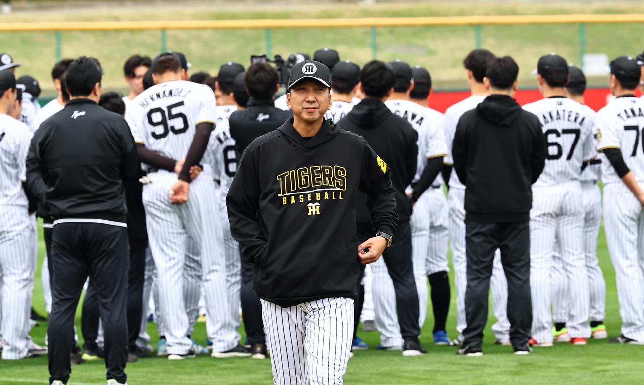 ベンチに引き揚げる藤川監督（撮影・上田博志）