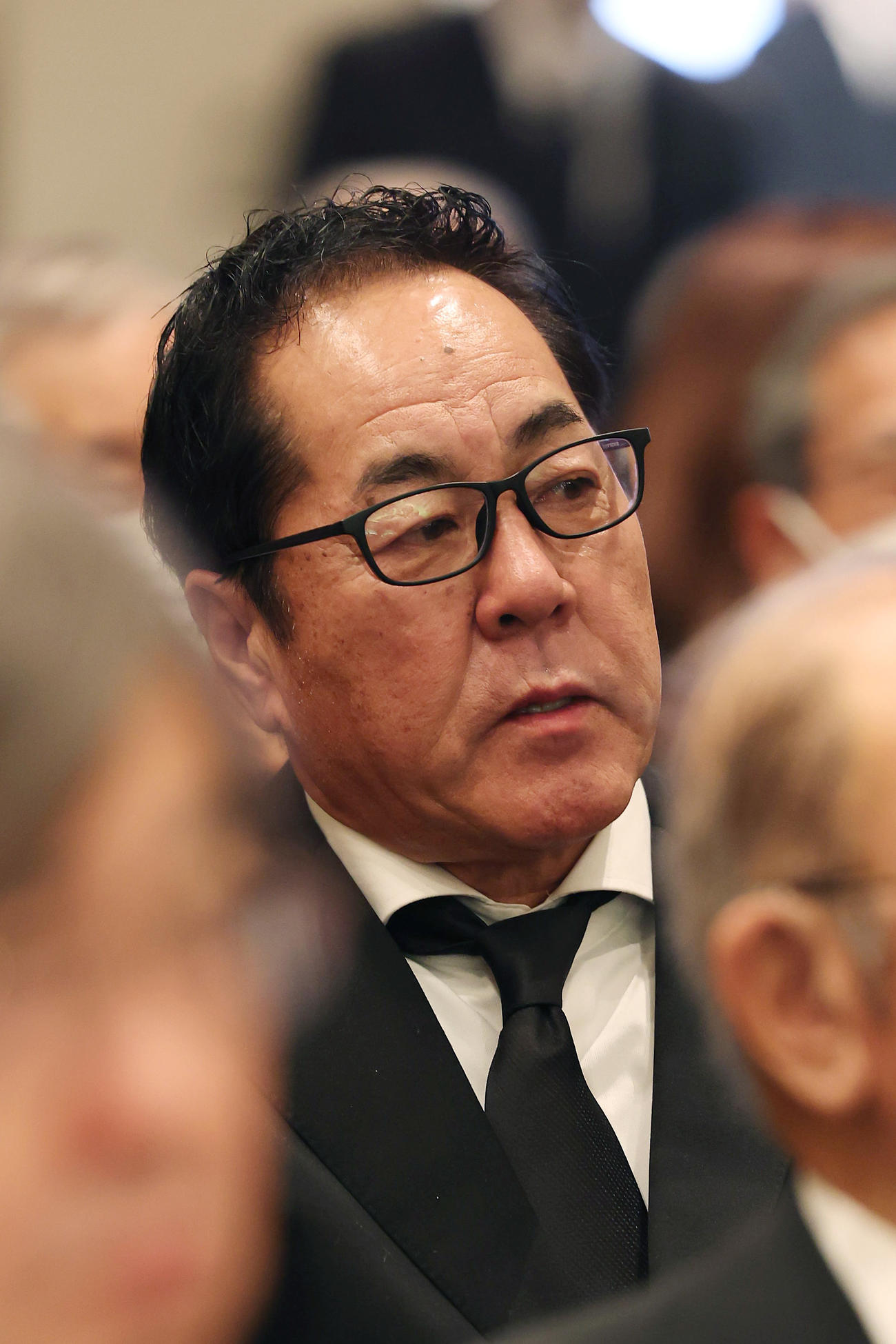 吉田義男さんの葬儀に参列した中西清起氏（撮影・前田充）