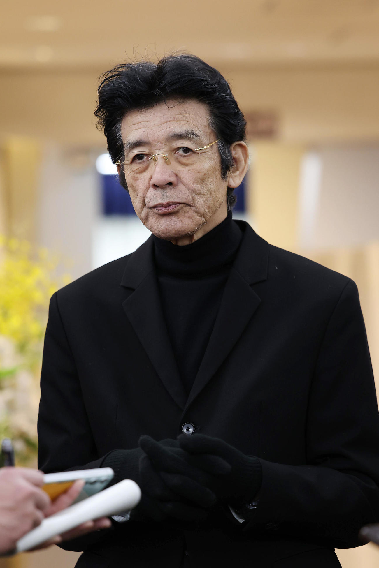 吉田義男さんの葬儀に参列した江本孟紀氏（撮影・前田充）