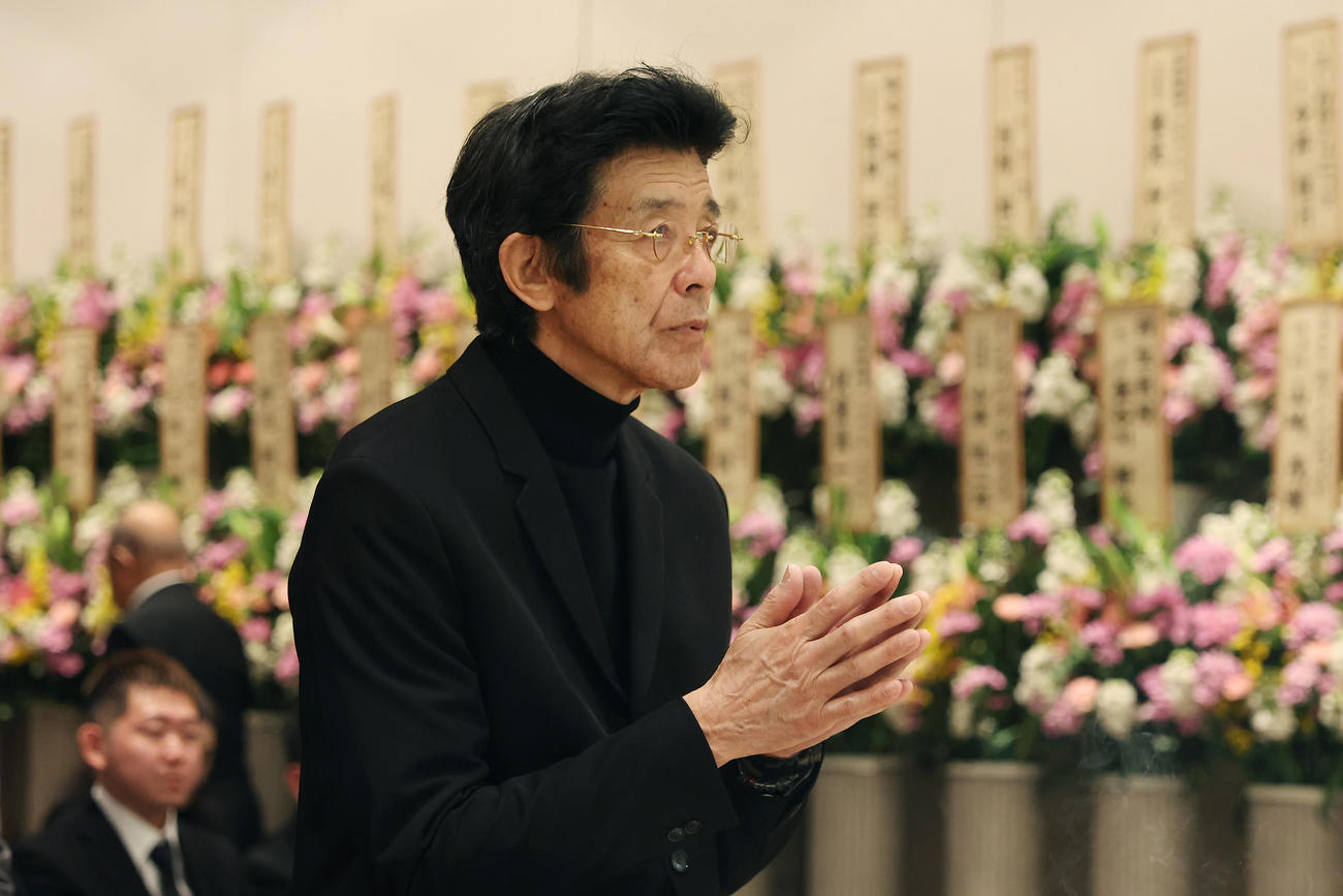 吉田義男さんの葬儀に参列した江本孟紀氏（撮影・前田充）