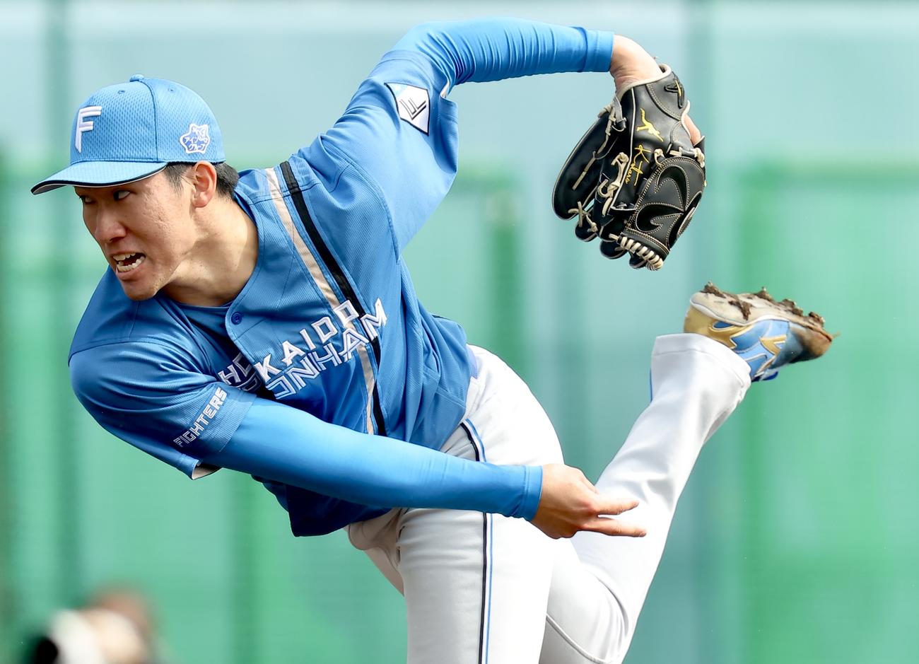 紅白戦　5回裏、力投する清宮虎（撮影・河田真司）