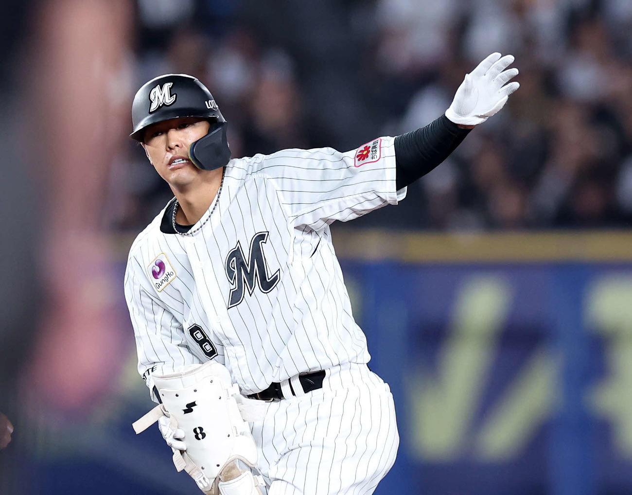 ロッテ中村奨吾（2024年9月26日撮影）