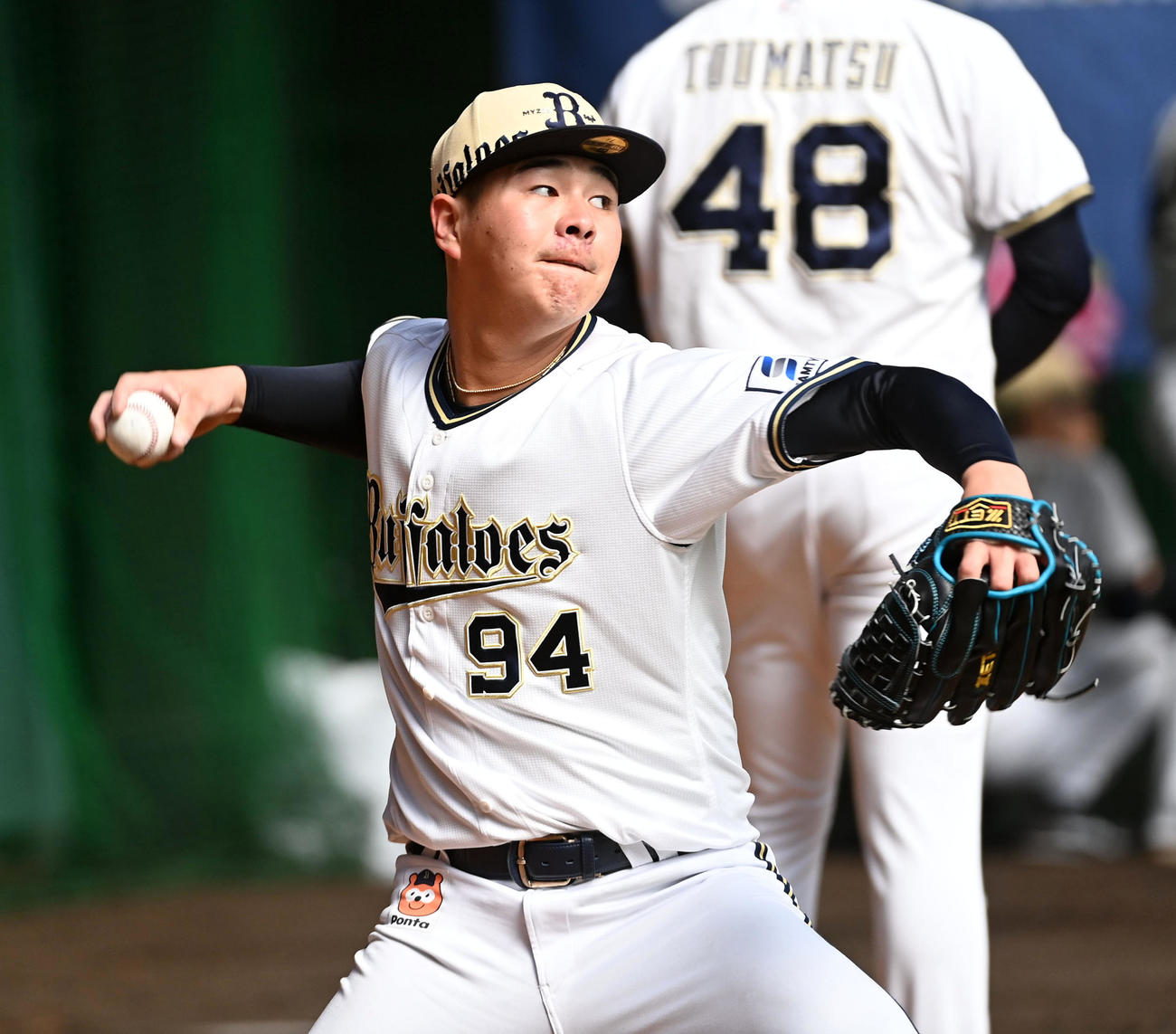 オリックス宮崎キャンプ　川瀬堅斗（撮影・前岡正明）