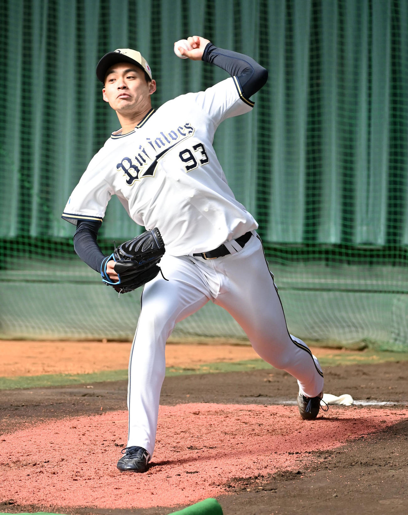 オリックス宮崎キャンプ　佐藤一磨（撮影・前岡正明）