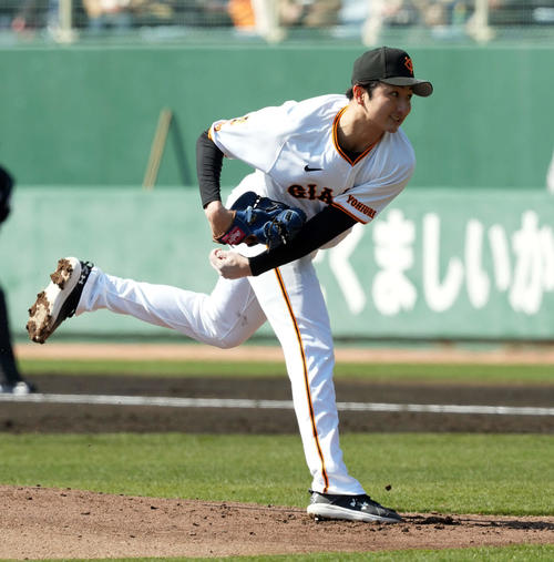 2回からマウンドに上がった白組の横川（撮影・たえ見朱実）