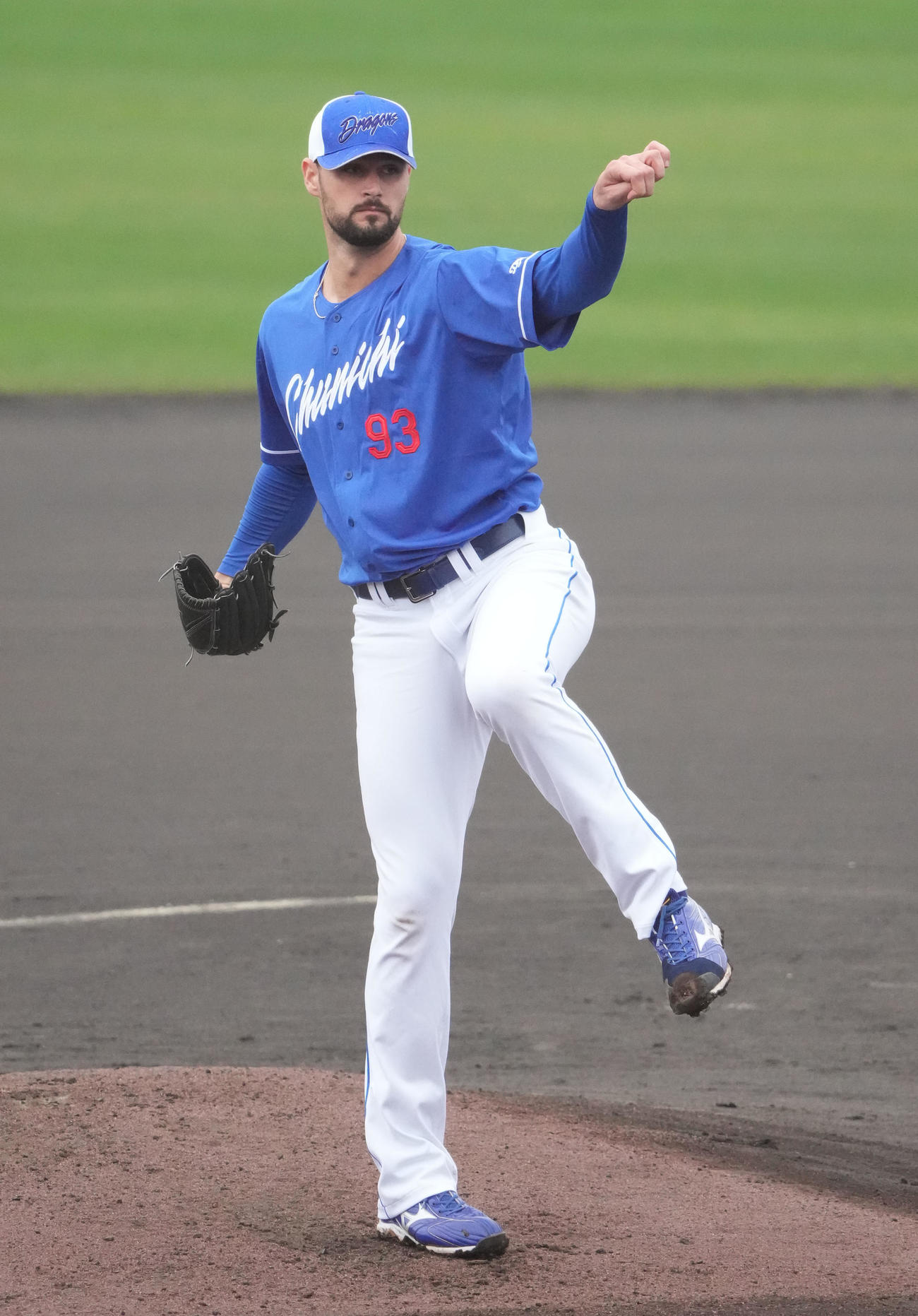 シート打撃練習に登板するマラー（撮影・森本幸一）