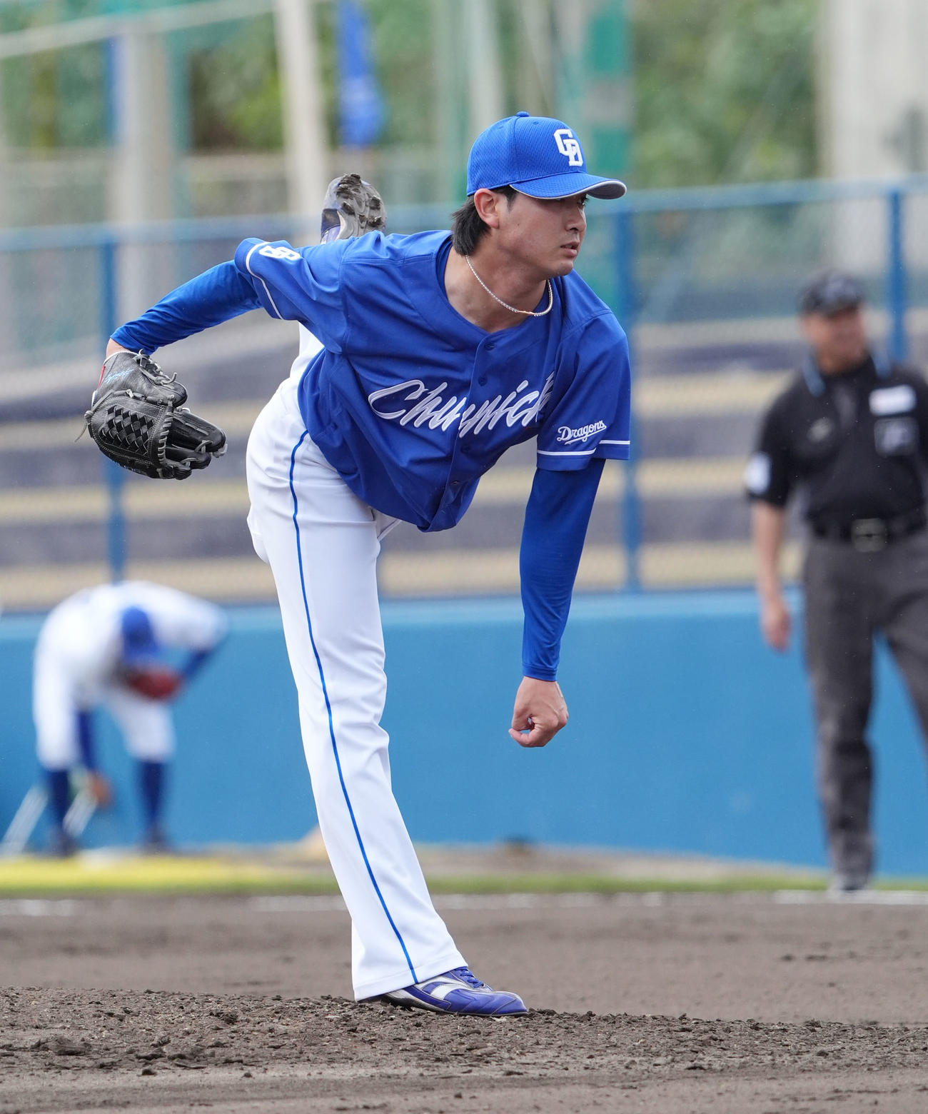 DeNA対中日　6回裏、中日3番手で登板する吉田（撮影・森本幸一）