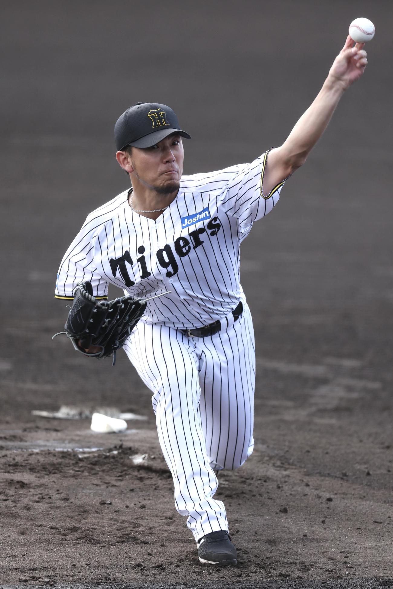 阪神対広島　力投する阪神先発の伊藤将（撮影・前田充）