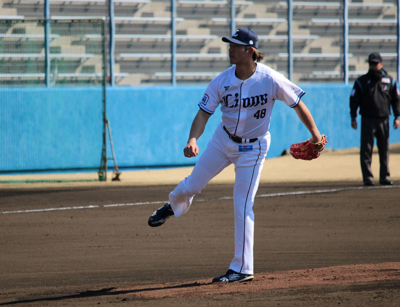 2回無失点に抑えた開幕投手内定の西武今井（撮影・金子真仁）