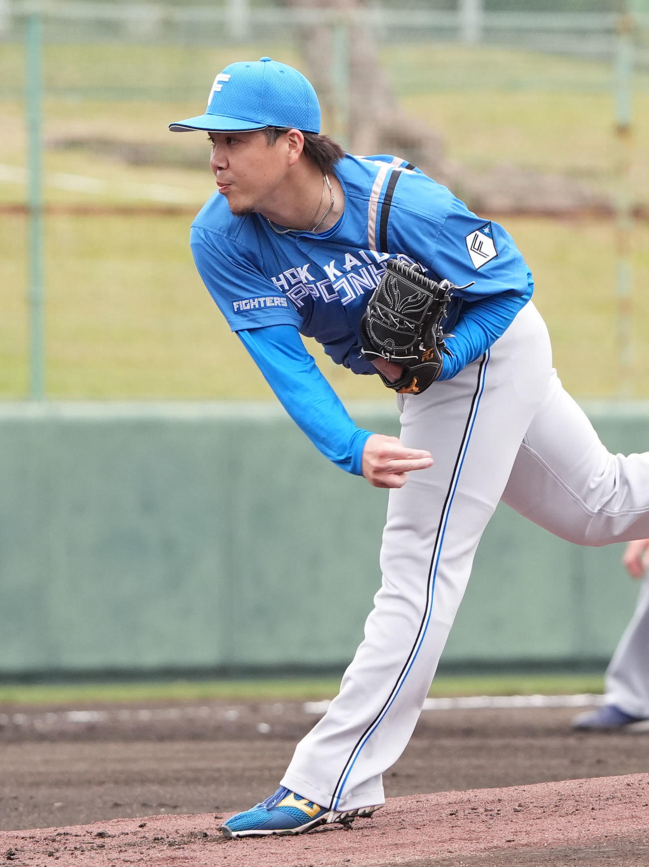 中日対日本ハム　1回裏、登板する日本ハム先発の金村（撮影・森本幸一）