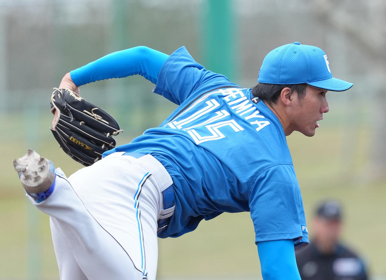 中日対日本ハム　背番号「115」で登板した日本ハム清宮虎（撮影・足立雅史）
