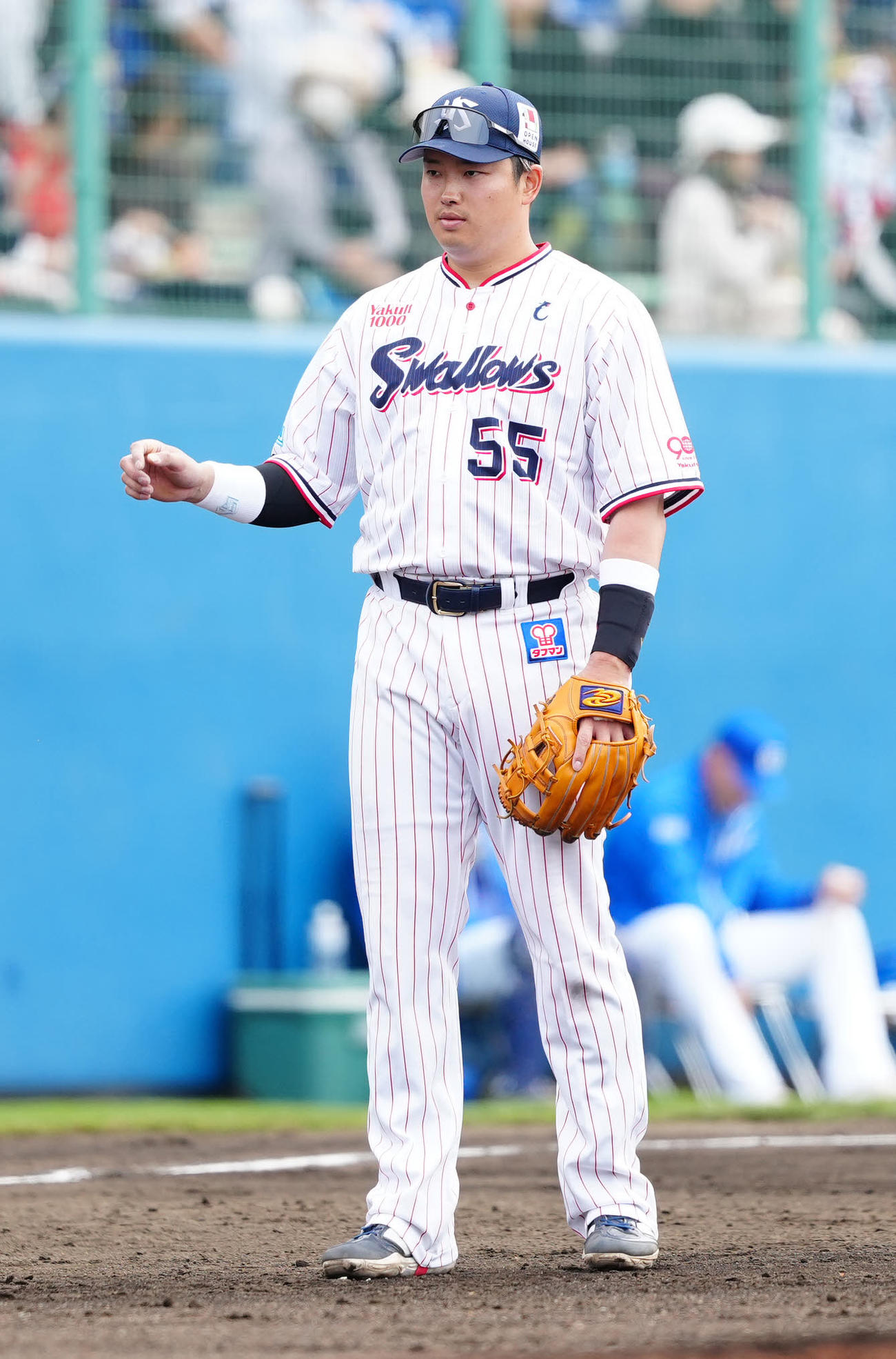 ヤクルト対中日　2回裏、守備に就くヤクルト三塁手村上（撮影・江口和貴）