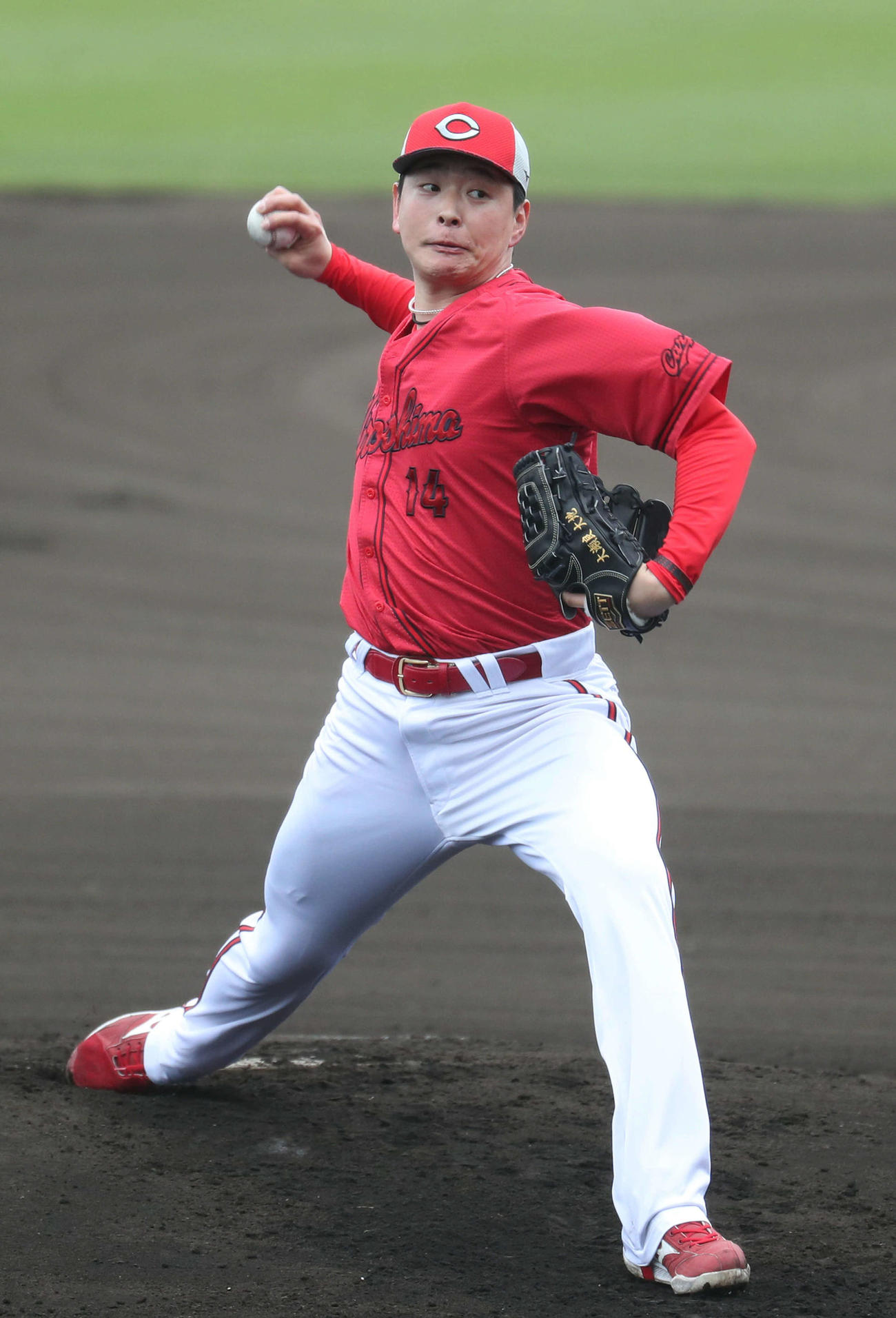 シート打撃に登板した大瀬良