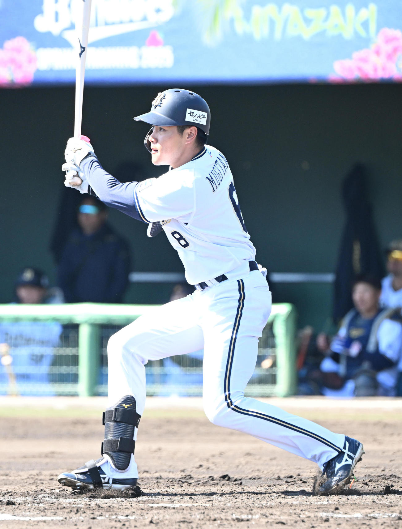オリックス対セガサミー　3回に中前適時打を放つオリックス麦谷（撮影・和賀正仁）